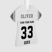 Gray Player Name Number Team Sports Kinder Keepomw Ornament (voorkant)