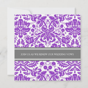 Gray Plum Wedding Vow Renewal Uitnodiging
