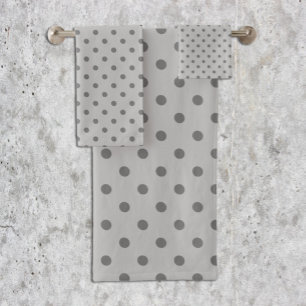 Gray Polka Dot Bad Handdoek