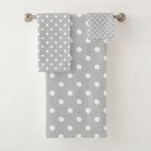 Gray Polka Dot Bad Handdoek (Insitu)