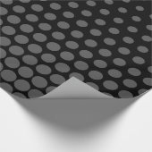 Gray Polka Dot Modern Black Cadeaupapier (Hoek)