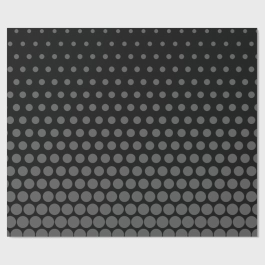 Gray Polka Dot Modern Black Cadeaupapier (Vlak)
