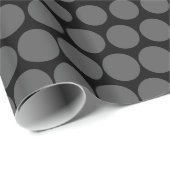 Gray Polka Dot Modern Black Cadeaupapier (Rol Hoek)