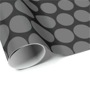 Gray Polka Dot Modern Black Cadeaupapier