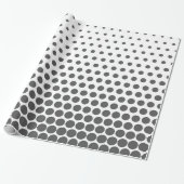 Gray Polka Dot Modern White Cadeaupapier (Uitgerold)