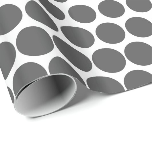 Gray Polka Dot Modern White Cadeaupapier (Rol Hoek)