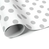 Gray Polka Dot on White Medium Space Cadeaupapier (Rol Hoek)