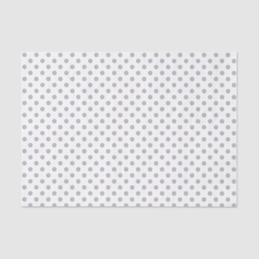 Gray Polka Dot on White Tissue Paper Tissuepapier (Voorkant)