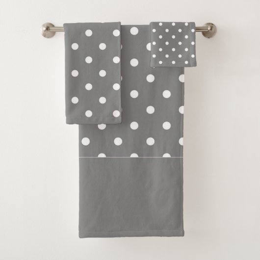 Gray Polka Dots Bad Handdoek (Insitu)