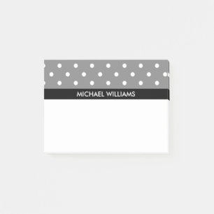 Gray Polka Dots met zwarte strepen Post-it® Notes