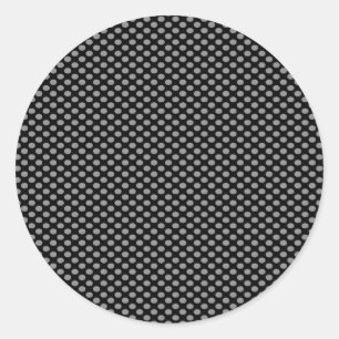 Gray Polka Dots on Black Ronde Sticker