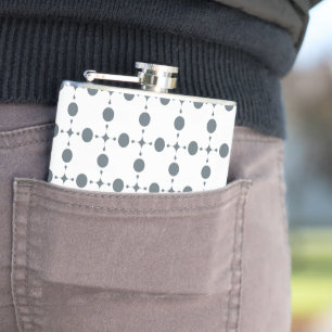 Gray Polka Dots, Polka Dot Pattern, Stippen, gedop Heupfles