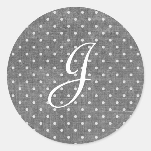 Gray Polka Dots Ronde Sticker (Voorkant)