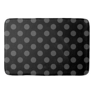 Gray polka-punten op zwart badmat
