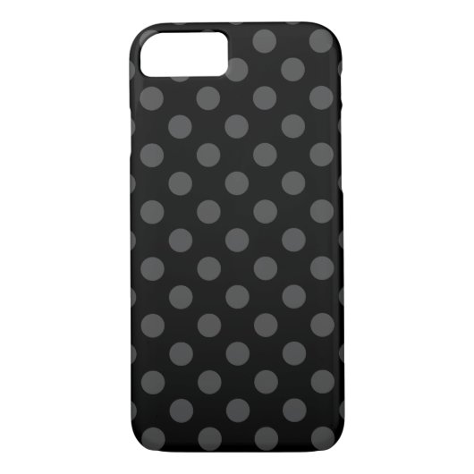 Gray polka-punten op zwart Case-Mate iPhone case (Achterkant)