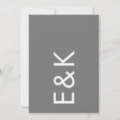 Gray Premium Ultimate Modern Monogram Weddenschap Kaart (Achterkant)