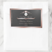 Gray Product Label Rose Gold Frame Logo Monogram (Tas)