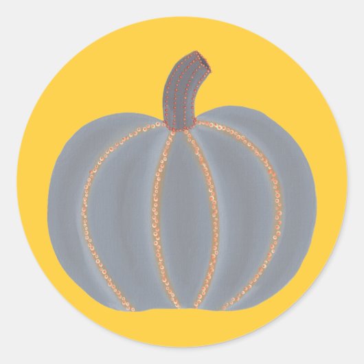 Gray Pumpkin Orange Lights Halloween Stickers (Devant)
