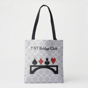 Gray Quatrefoil Bridge Card Game Canvas tas