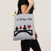 Gray Quatrefoil Bridge Card Game Canvas tas (Dichtbij)