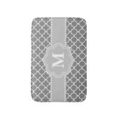 Gray Quatrefoil Chevron Monogram Bathmat Badmat (Voorkant Verticaal)