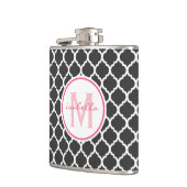 Gray Quatrefoil Monogram Heupfles (Links)