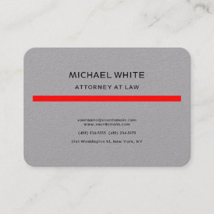 Gray Red Attorney to Law Minimalist Professional Visitekaartje