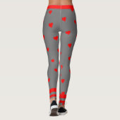 Gray Red Heart Leggings (Dos)