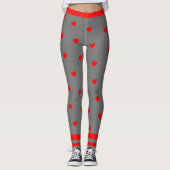 Gray Red Heart Leggings (Devant)