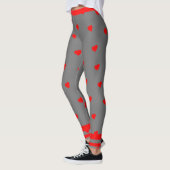 Gray Red Heart Leggings (Gauche)
