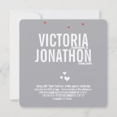 Gray Red Heart Modern Typography Wedding Kaart (Voorkant)