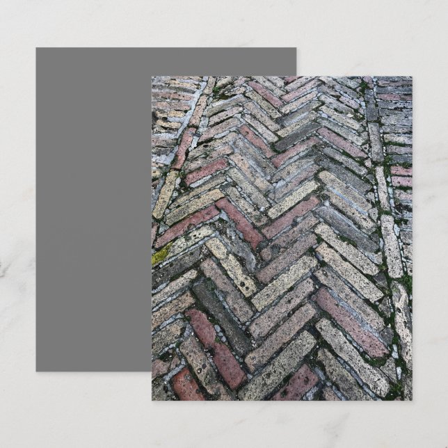 Gray Red Herringbone Pavers Scrapbook Paper (Voorkant / Achterkant)