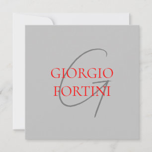 Gray Red Jouw naam Initiaal Monogram Modern