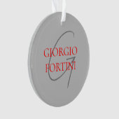 Gray Red Jouw naam Initiaal Monogram Modern Ornament (voorkant)