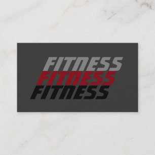 Gray Red Modern Sophiscated Personal Trainer Visitekaartje