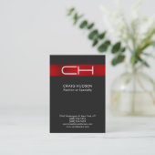 Gray Red Monogram Professional Visitekaartje (Staand voorkant)