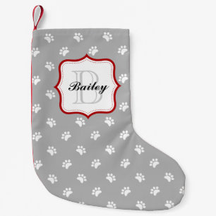 Gray Red Persoonlijke Gepersonaliseerde de Naam va Kleine Kerstsok