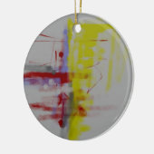 Gray Red Yellow Abstract expressionist Keramisch Ornament (Links)