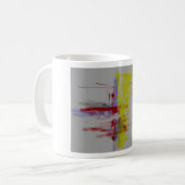 Gray Red Yellow Abstract expressionist Koffiemok (Voorkant links)
