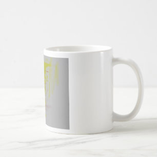 Gray Red Yellow Abstract expressionist Koffiemok