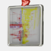 Gray Red Yellow Abstract expressionist Metalen Ornament (Links)