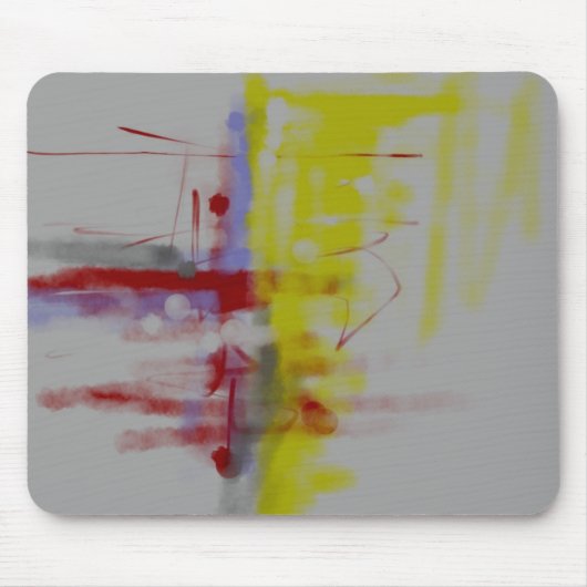 Gray Red Yellow Abstract expressionist Muismat (Voorkant)