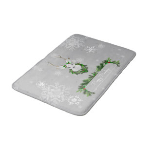 Gray Reindeer Bath Mat