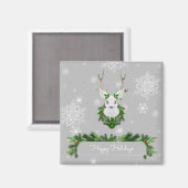 Gray Reindeer Magnet Magneet (Voorkant / Achterkant)
