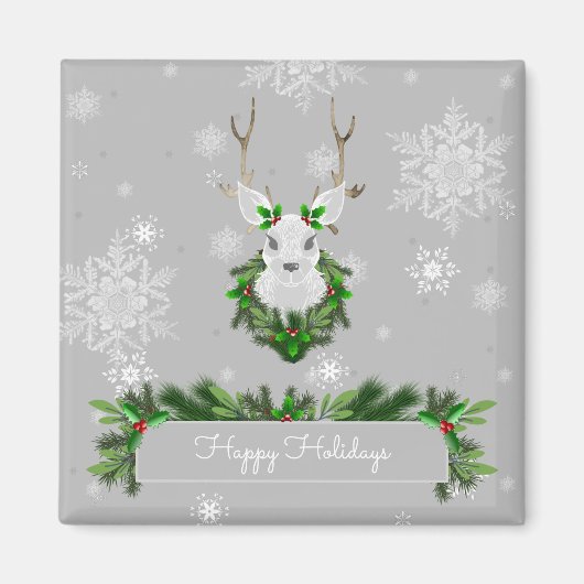 Gray Reindeer Magnet Magneet (Voorkant)