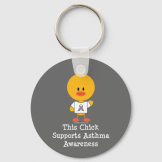 Gray Ribbon Awareness Chick Sleutelhanger