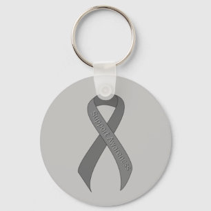 Gray Ribbon Support Awareness Sleutelhanger