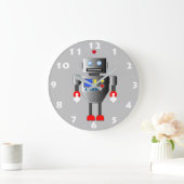GRAY ROBOT SPEELGOED MET WITTE CIJFERS GROTE KLOK (Huis)