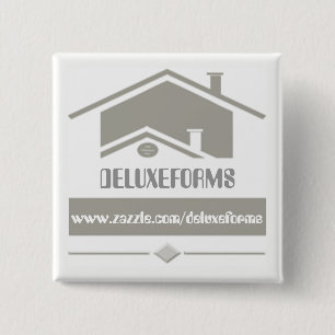 Gray Roof Vierkante Button 5,1 Cm