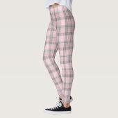 Gray rose Plaid Leggings femmes (Gauche)